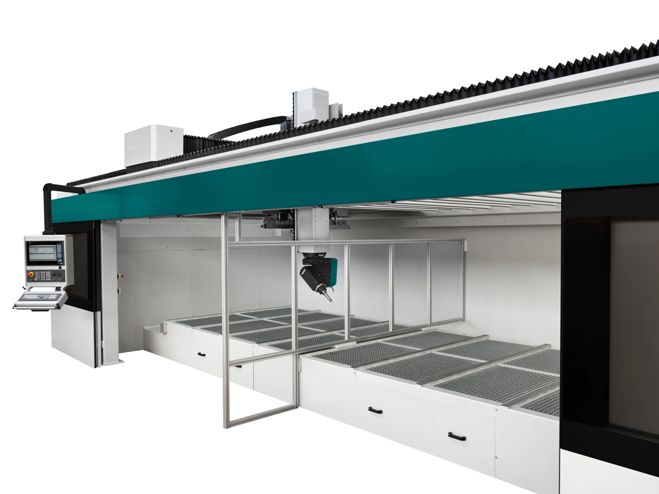 ;Kyvadlové obrábanie: Stroj je možné vybaviť možnosťou kyvadlového obrábania, čo umožňuje užívateľovi vkladať diely v maskovanom čase.