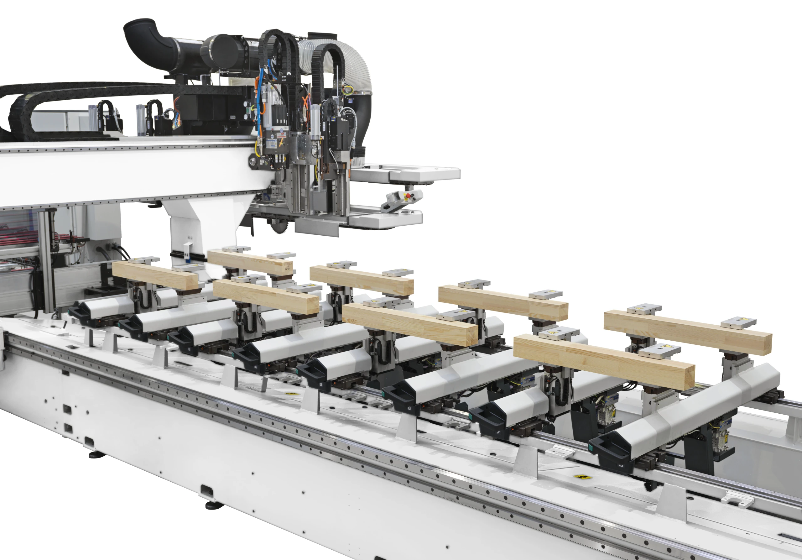 ;Vysoká produktivita: Vysoká úroveň produktivity vďaka dvojitému radu upínania, dvojitej pracovnej jednotke s multifunkčnou hlavou a výmene nástrojov v skrytom čase.