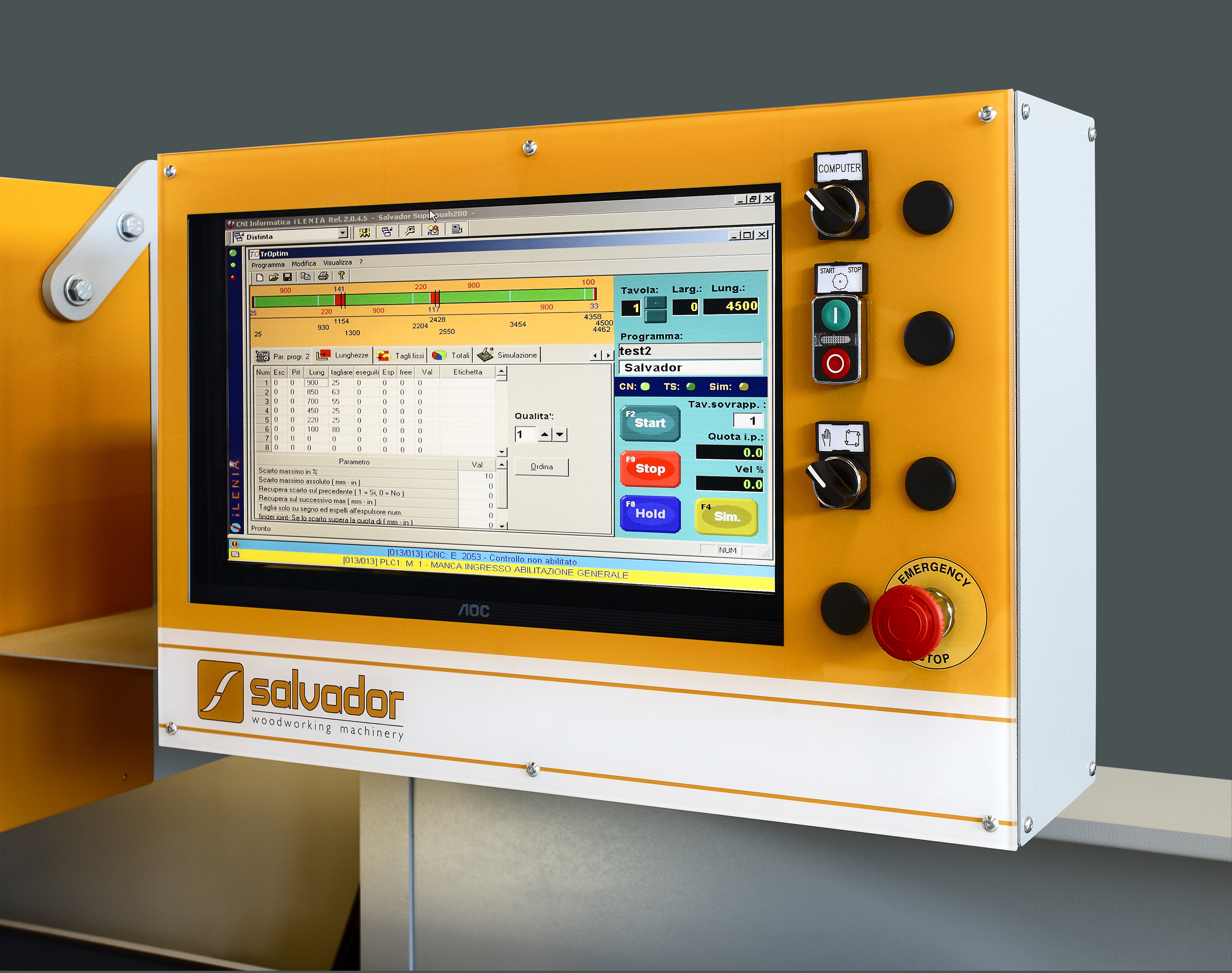 ;Ovládací panel slúži na riadenie a nastavovanie pracovných funkcií stroja. Pomocou panela môže obsluha nastavovať parametre rezania, sledovať priebeh práce a ovládať jednotlivé časti zariadenia.